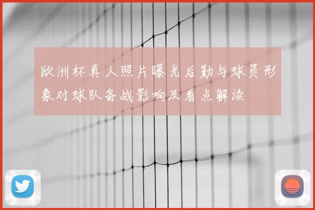 欧洲杯真人照片曝光后勤与球员形象对球队备战影响及看点解读